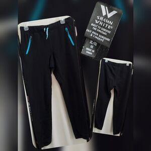 Shaun White Black Jogger Pants with Blue Zippers Size XL/16